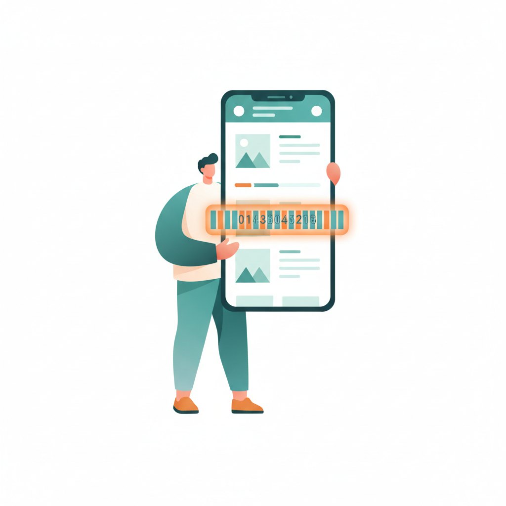 Uma pessoa usando um smartphone para seguir um guia sobre como ver o ID do produto na Shopee, com o ícone da plataforma visível.