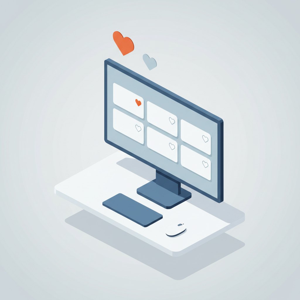 Ilustração de como ver meus favoritos no Shopee pelo PC: lista de produtos curtidos na tela do computador